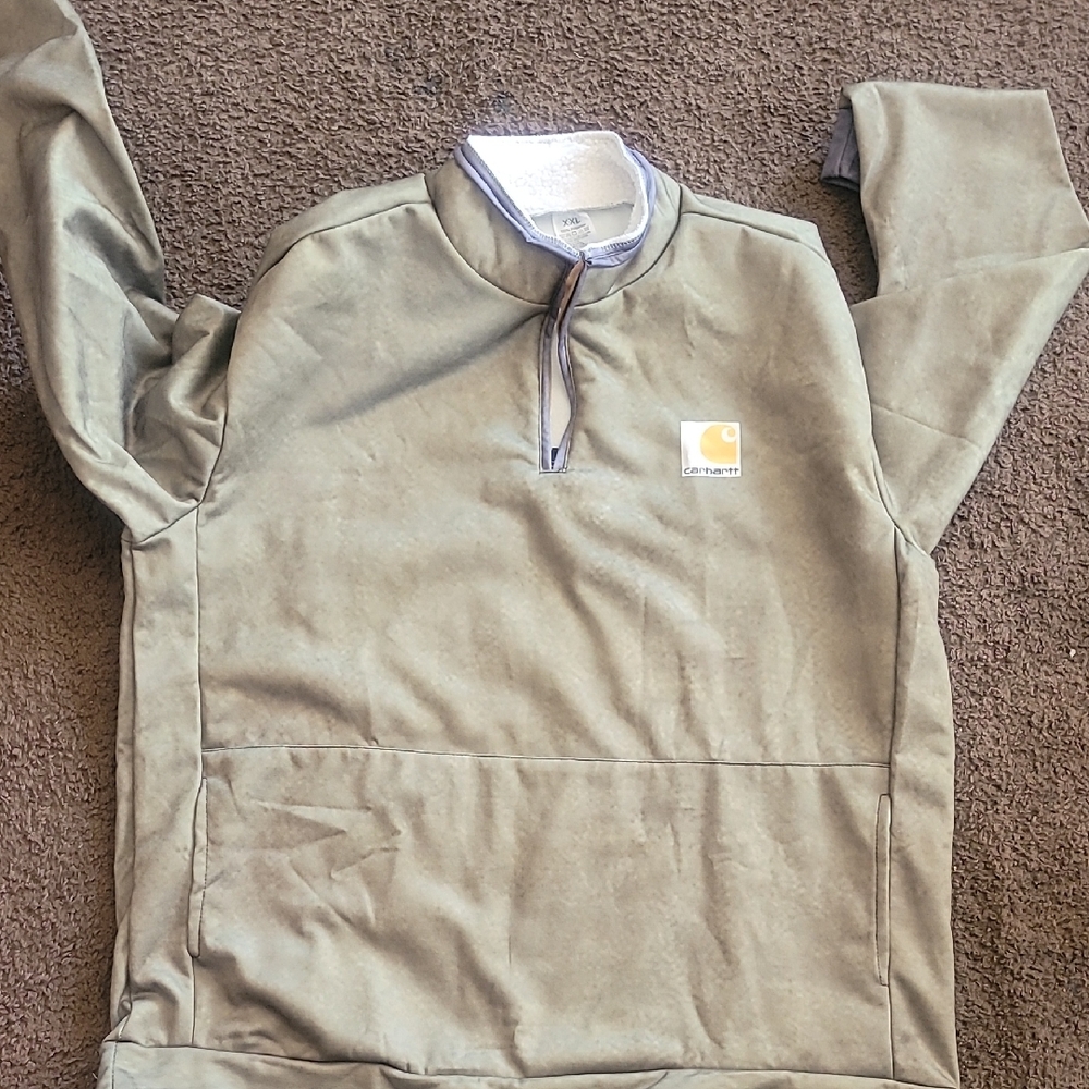 Carhartt Men's Green Zip-Up Sweater